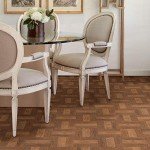 Brown Peel & Stick Parquet Floor Tiles