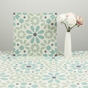 Blue Peel and Stick Vinyl Floor Tiles - 10pcs