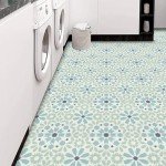 Blue Peel and Stick Vinyl Floor Tiles - 10pcs