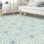 Blue Peel and Stick Vinyl Floor Tiles - 10pcs