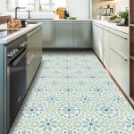 Blue Peel and Stick Vinyl Floor Tiles - 10pcs