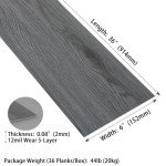 Dark Gray Peel and Stick Vinyl Flooring Planks