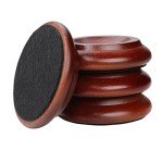 Solid Wood Piano Caster Cups with Non-Slip Felt