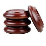 Solid Wood Piano Caster Cups with Non-Slip Felt