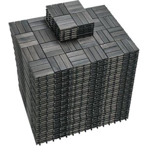 Acacia Wood Interlocking Patio Deck Tiles - 216 PCS