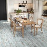 Self-Adhesive Blue Wood Peel and Stick Flooring