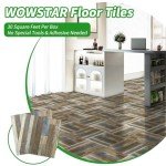 30-Pack Peel and Stick Vinyl Flooring Tiles