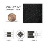 Black Peel and Stick Vinyl Floor Tiles - 40 Pack