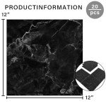 20-Pack Black Vein Marble Peel and Stick Tiles