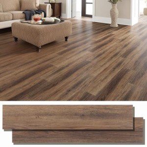 Peel and Stick Vinyl Floor Tiles - 36-Pack