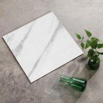 White Marble Peel and Stick Vinyl Floor Tiles