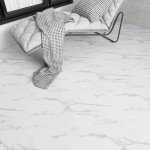 White Marble Peel and Stick Vinyl Floor Tiles