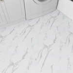 White Marble Peel and Stick Vinyl Floor Tiles