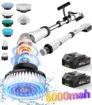 Electric Spin Scrubber with 8 Brushes, 6000mAh