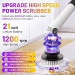 Electric Spin Scrubber with 8 Brushes, 6000mAh