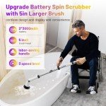 Electric Spin Scrubber with 8 Brushes, 6000mAh
