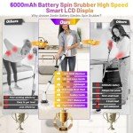 Electric Spin Scrubber with 8 Brushes, 6000mAh