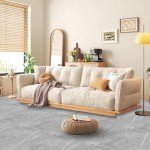Gray Peel and Stick Vinyl Floor Tiles - 40PCS