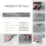VEELIKE Grey Peel and Stick Vinyl Floor Tiles