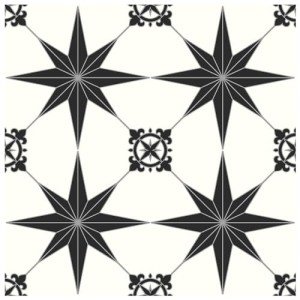 Black Stellar Peel and Stick Vinyl Floor Tiles