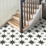 Black Stellar Peel and Stick Vinyl Floor Tiles