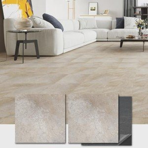 Light Slate Marble Peel and Stick Floor Tiles