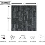 Reusable Non-Slip 24"x24" Carpet Tiles - 18 Pack