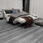 Grey Peel and Stick Vinyl Floor Tiles - 4 Pack