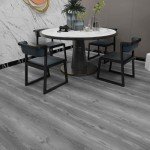 Grey Peel and Stick Vinyl Floor Tiles - 4 Pack