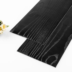 Black Wood-Look Peel and Stick Vinyl Tile 20-Pack