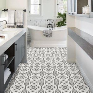 Waterproof Peel and Stick Vinyl Floor Tiles - Grey