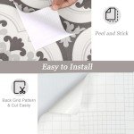Waterproof Peel and Stick Vinyl Floor Tiles - Grey