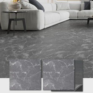 12" x 12" Peel and Stick Black Crackle Tile