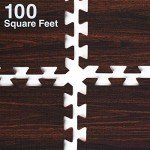 Dark Wood Oak Grain Foam Interlocking Tiles 100 Sq. Ft