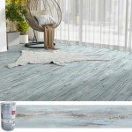 Blue Wood Peel and Stick Vinyl Floor Tiles 12 PCS