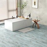 Blue Wood Peel and Stick Vinyl Floor Tiles 12 PCS
