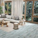 Blue Wood Peel and Stick Vinyl Floor Tiles 12 PCS