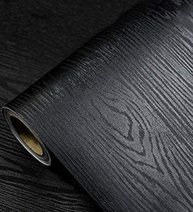 Black Wood Peel and Stick Wallpaper 17.7" x 118