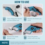 Cordless Electric Scissors with 2 Rechargeable Blades