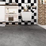 16-Pack Grey Slate Peel and Stick Floor Tiles