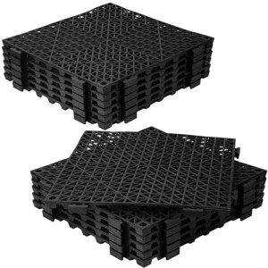 12 Pack Non-Slip Interlocking Drainage Floor Tiles