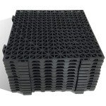 12 Pack Interlocking Rubber Floor Mats - Black
