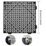 12 Pack Interlocking Rubber Floor Mats - Black