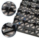 12 Pack Interlocking Rubber Floor Mats - Black
