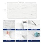 White Marble Peel and Stick Vinyl Floor Tiles