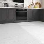 White Marble Peel and Stick Vinyl Floor Tiles