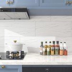 White Marble Peel and Stick Vinyl Floor Tiles