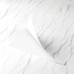 White Marble Peel and Stick Vinyl Floor Tiles