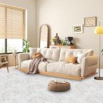 Peel and Stick 12"x12" Vinyl Floor Tiles - White
