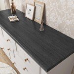 Black Wood Grain Peel and Stick Contact Paper